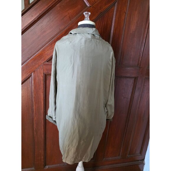 Eight Degrees South Olive Green Silk Blazer Jacket M - Picture 2 of 7